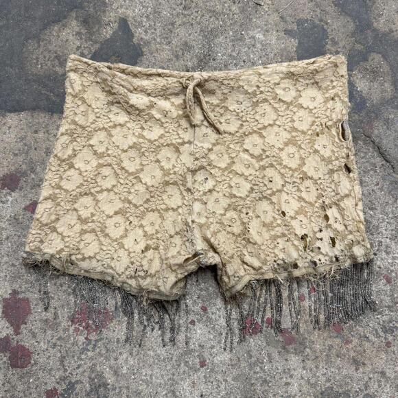 20s Antique Lace Beaded Fringe Tap Shorts Flapper Boudoir Stage Costume - Picture 1 of 8
